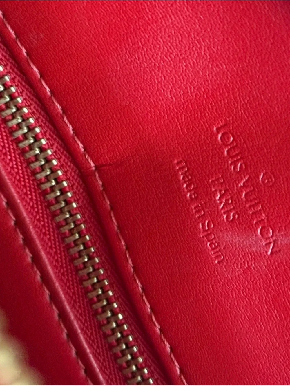 Louis Vuitton Authentic Red Patent Tote Bag with Leather Handless/Trim
